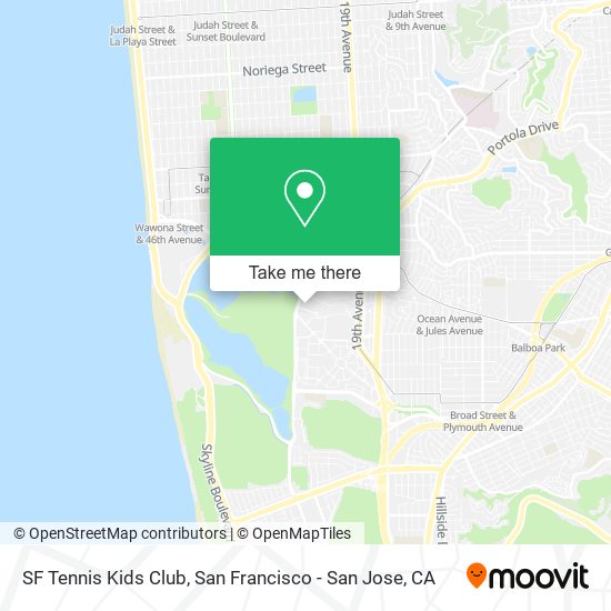 SF Tennis Kids Club map