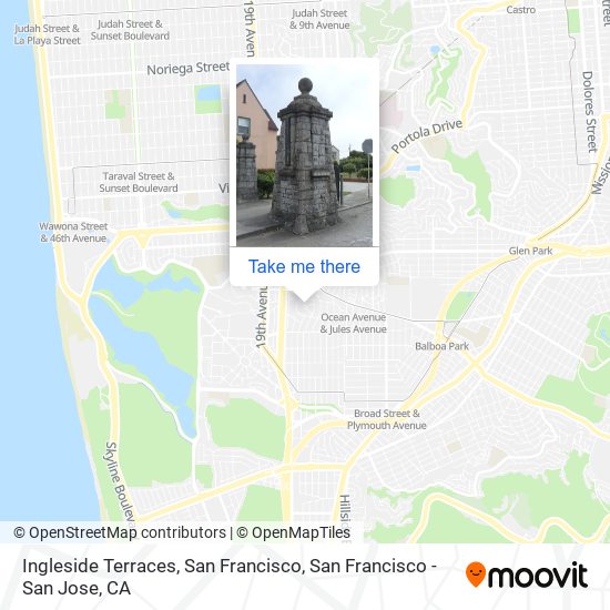 Ingleside Terraces, San Francisco map