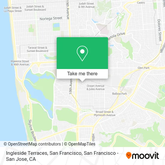 Mapa de Ingleside Terraces, San Francisco