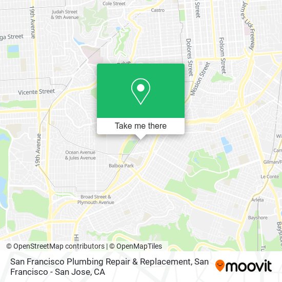 San Francisco Plumbing Repair & Replacement map