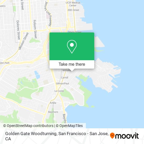 Golden Gate Woodturning map