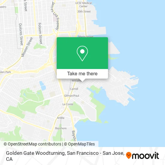 Mapa de Golden Gate Woodturning