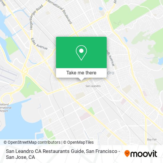 Mapa de San Leandro CA Restaurants Guide