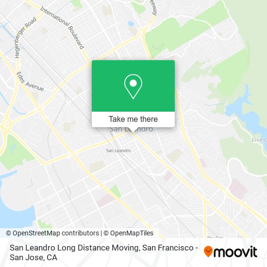 San Leandro Long Distance Moving map