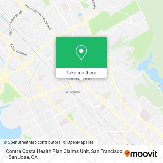 Contra Costa Health Plan Claims Unit map
