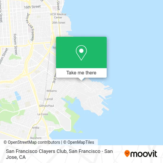 San Francisco Clayers Club map
