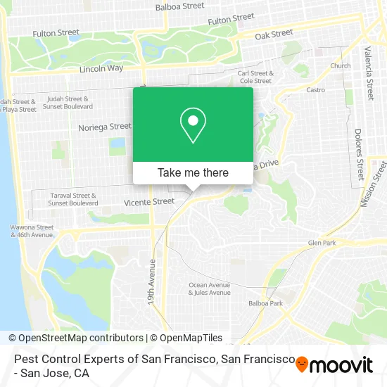 Pest Control Experts of San Francisco map