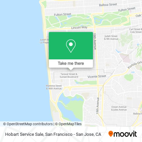 Mapa de Hobart Service Sale