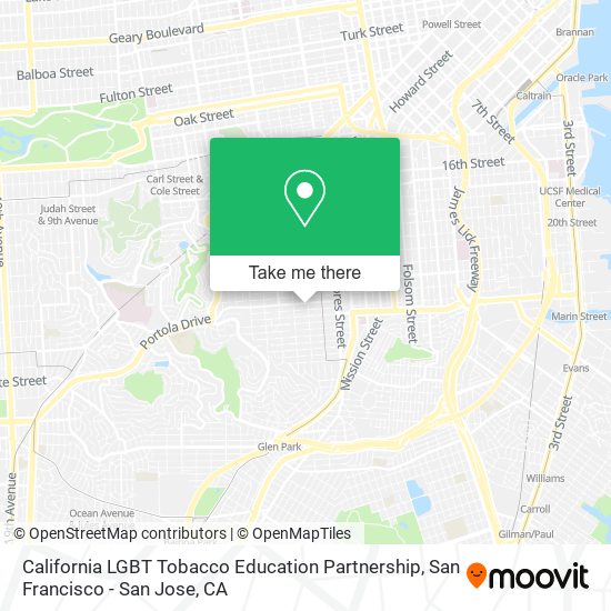 Mapa de California LGBT Tobacco Education Partnership