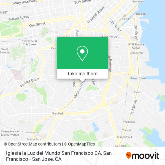 Mapa de Iglesia la Luz del Mundo San Francisco CA