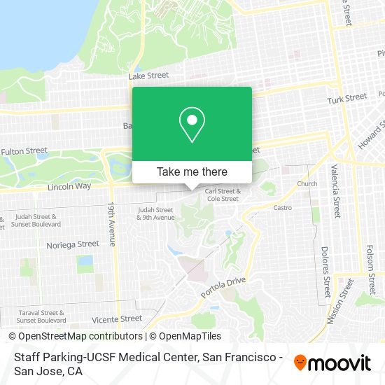 Staff Parking-UCSF Medical Center map