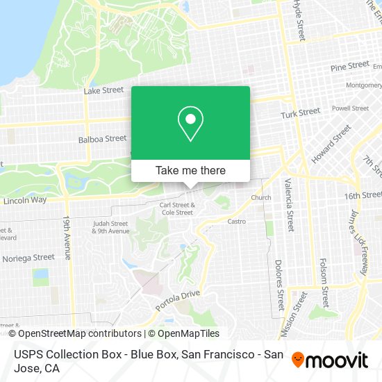 USPS Collection Box - Blue Box map