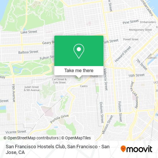 Mapa de San Francisco Hostels Club