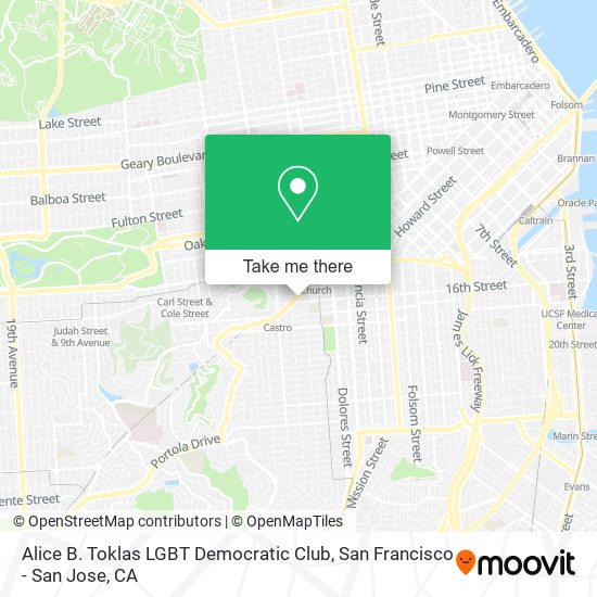 Alice B. Toklas LGBT Democratic Club map