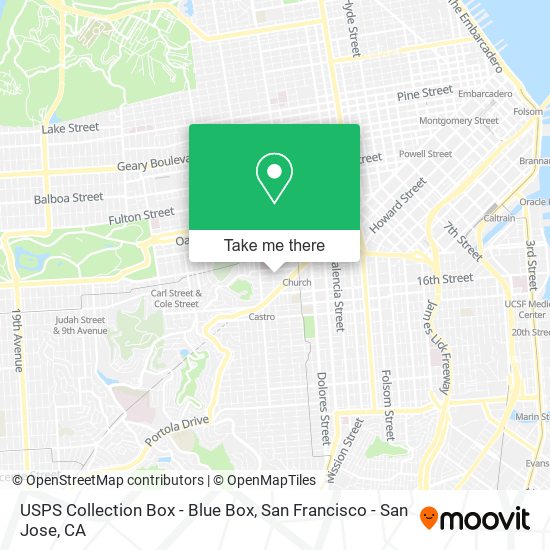 Mapa de USPS Collection Box - Blue Box