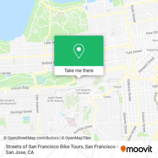 Streets of San Francisco Bike Tours map