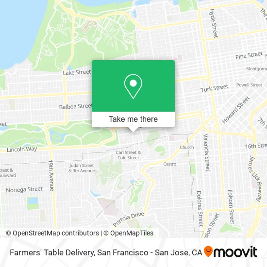 Farmers' Table Delivery map