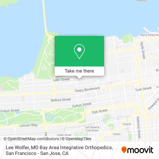 Mapa de Lee Wolfer, MD Bay Area Integrative Orthopedics