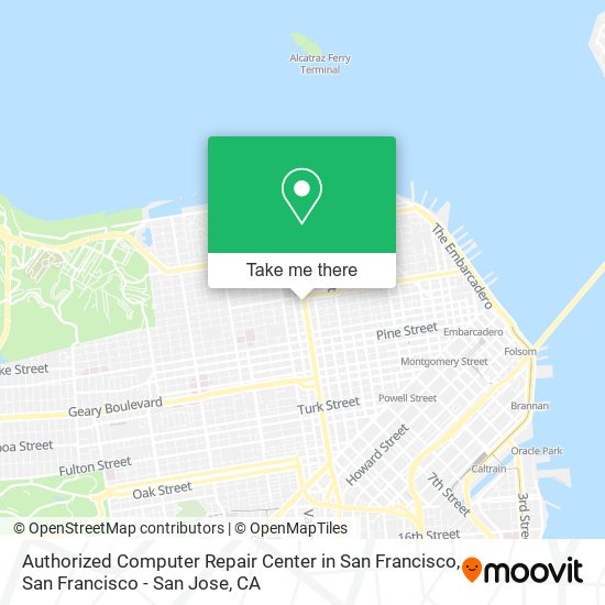 Mapa de Authorized Computer Repair Center in San Francisco