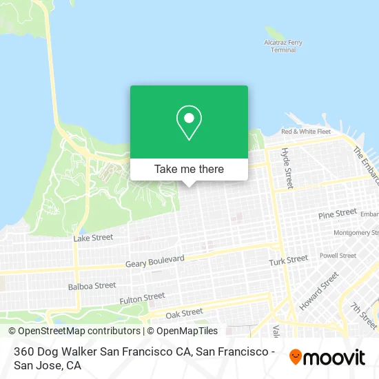 Mapa de 360 Dog Walker San Francisco CA