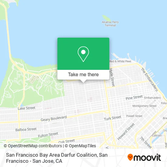 Mapa de San Francisco Bay Area Darfur Coalition