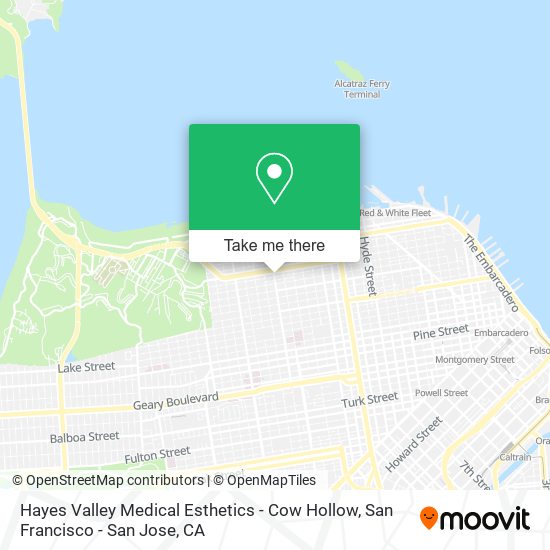 Hayes Valley Medical Esthetics - Cow Hollow map