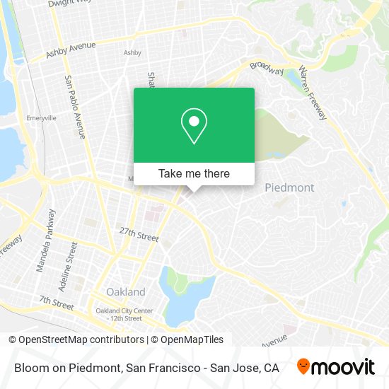 Bloom on Piedmont map