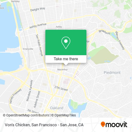 Mapa de Von's Chicken