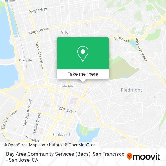 Mapa de Bay Area Community Services (Bacs)