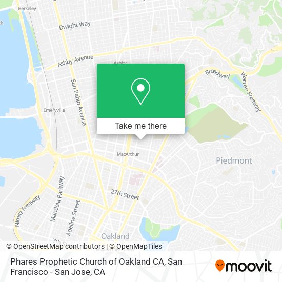 Phares Prophetic Church of Oakland CA map