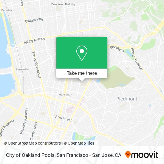 City of Oakland Pools map