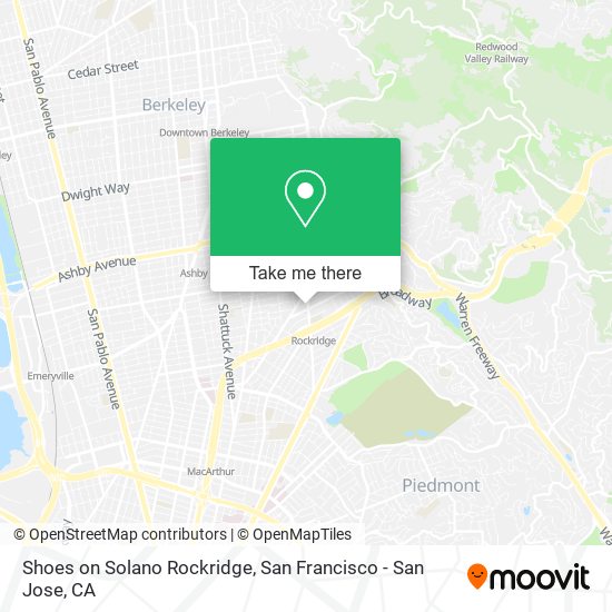 Shoes on Solano Rockridge map