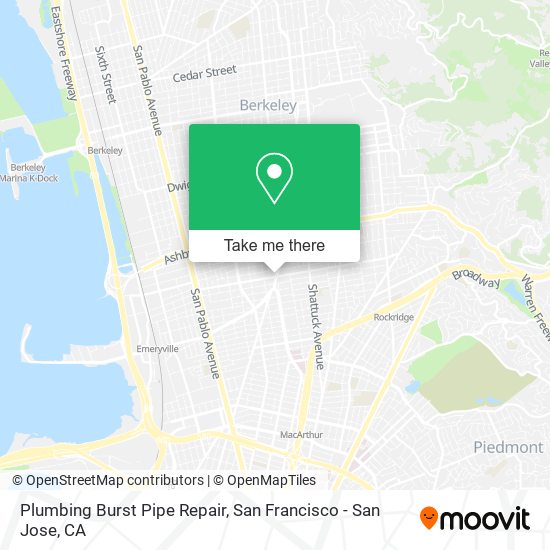 Mapa de Plumbing Burst Pipe Repair