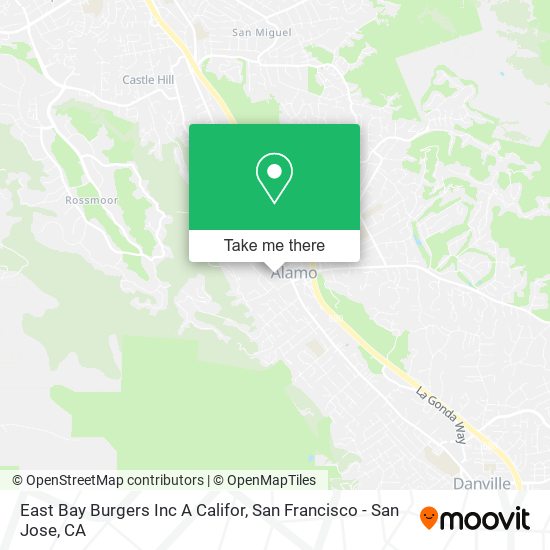 East Bay Burgers Inc A Califor map