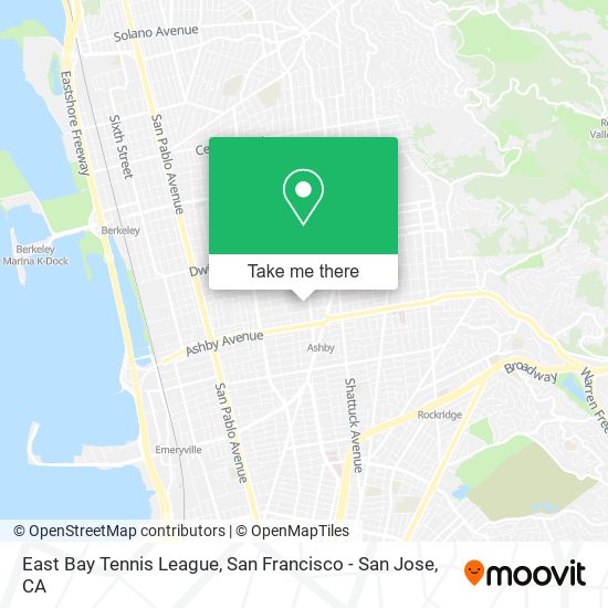 Mapa de East Bay Tennis League