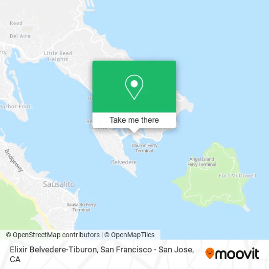 Elixir Belvedere-Tiburon map
