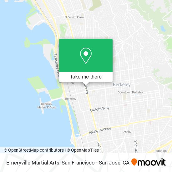 Emeryville Martial Arts map