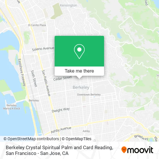 Berkeley Crystal Spiritual Palm and Card Reading map