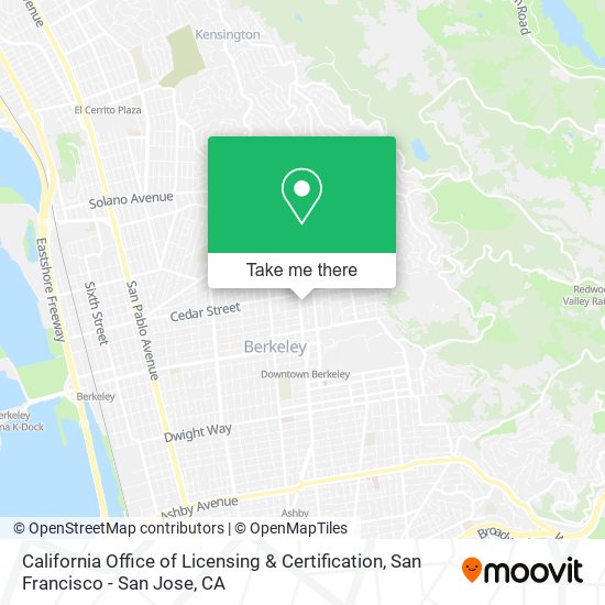 California Office of Licensing & Certification map
