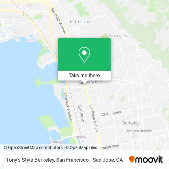 Tony's Style Berkeley map