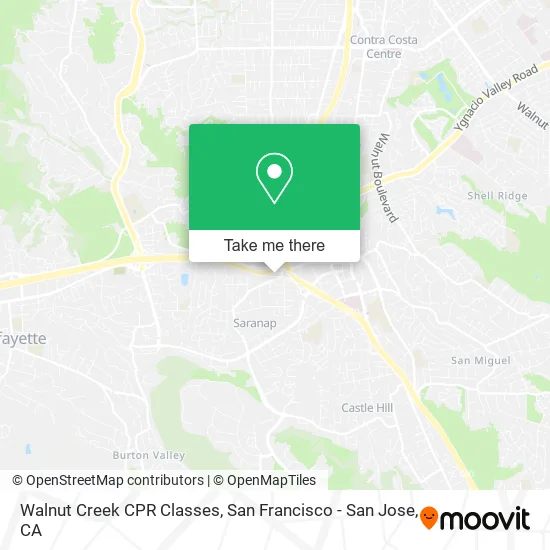 Walnut Creek CPR Classes map