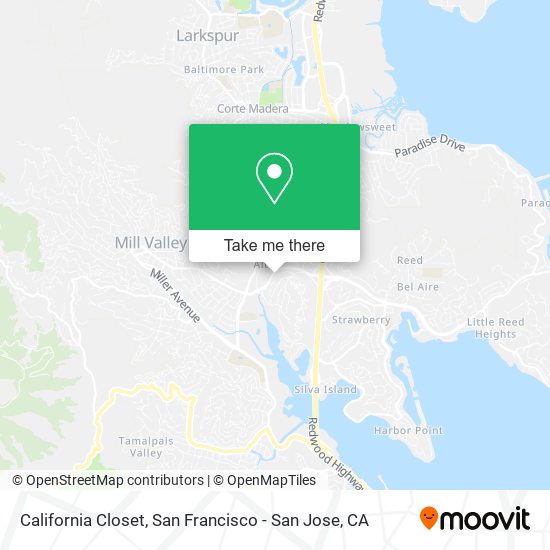 California Closet map