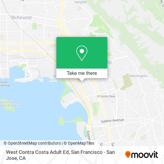 West Contra Costa Adult Ed map