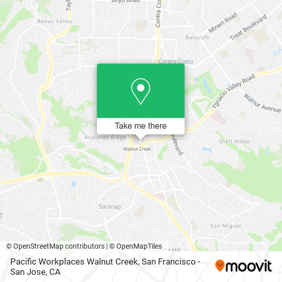 Mapa de Pacific Workplaces Walnut Creek