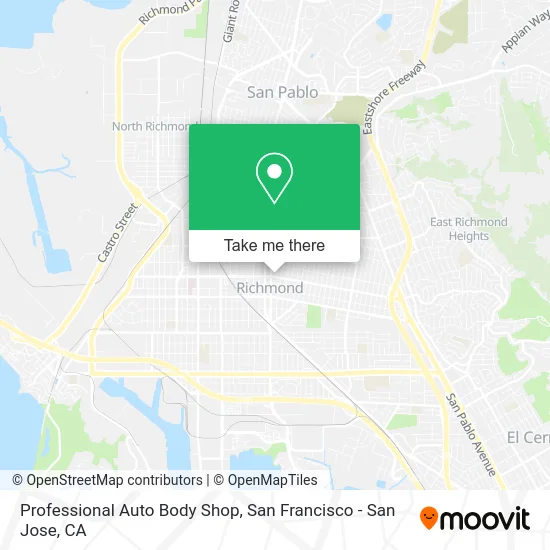 Professional Auto Body Shop map