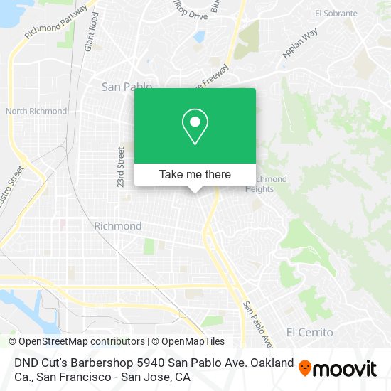 Mapa de DND Cut's Barbershop 5940 San Pablo Ave. Oakland Ca.