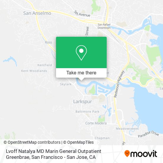 Lvoff Natalya MD Marin General Outpatient Greenbrae map