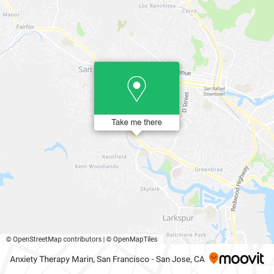 Anxiety Therapy Marin map