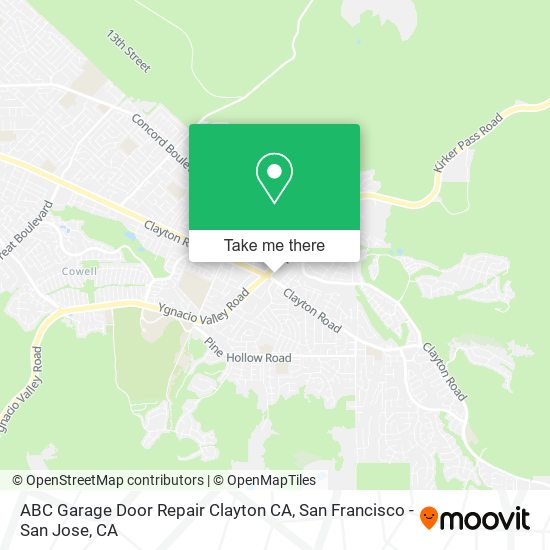 ABC Garage Door Repair Clayton CA map
