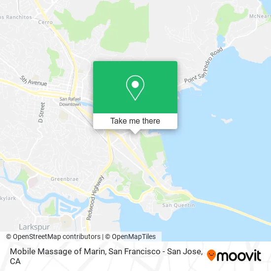 Mobile Massage of Marin map